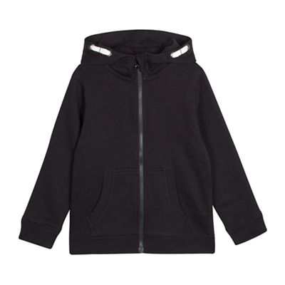 Children's black zip through hoodie